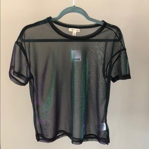 Silence & Noise iridescent shimmer mesh tee